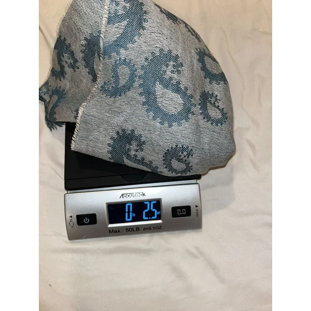 Alpaca Blankets Gray/Blue Lightweight Soft Paisley Alpaca Scarf Wrap Women's OS